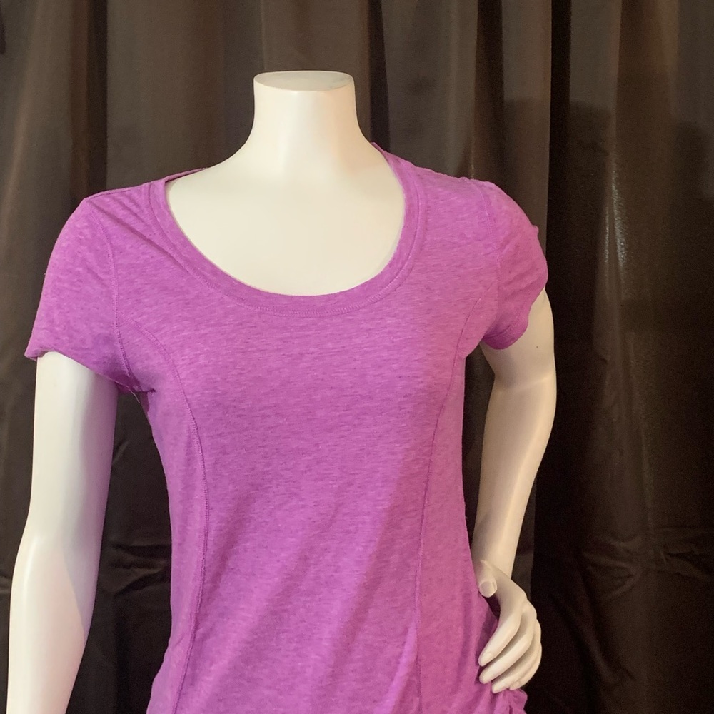 Lavender athletic works shirt, small, comfortable, 80% polyester, 20% cotton